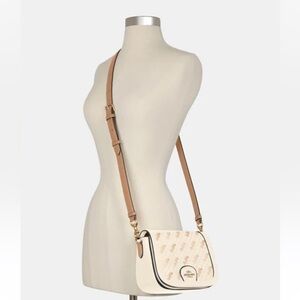 Coach Saddle Bag With Horse And Carriage Dot Print Canvas&Leather